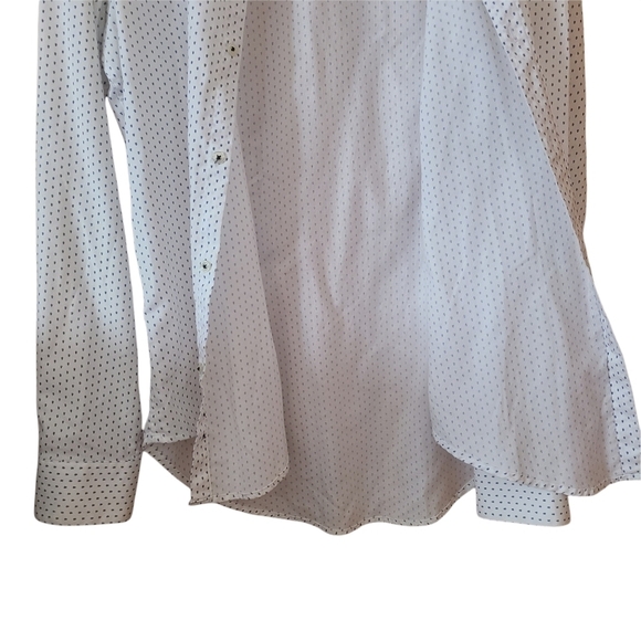 Zara Man long-sleeved white  blue bug slim fit buttoned up shirt - Picture 7 of 14